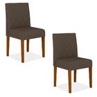 Kit 2 Cadeiras Estofadas Hungria Cina/veludo Marrom - Móveis