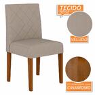 Kit 2 Cadeiras Estofadas Hungria Cinamo/veludo Bege - Móveis
