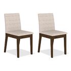 Kit 2 Cadeiras Estofadas Índia Imbuia/bege - Móveis Arapongas