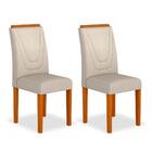 Kit 2 Cadeiras Estofadas Lima Wood Cinamomo/bege - Móveis Ara