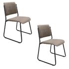 Kit 2 Cadeiras Estofadas Lunis Veludo 401 F02 Cappucino - Mpo