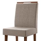 Kit 2 Cadeiras Estofadas Madeira Maciça Noce Titânio Creta Lu