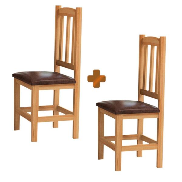 Kit 2 Cadeiras Estofadas Madeira Maciça Nogueira Rita Shop Jm