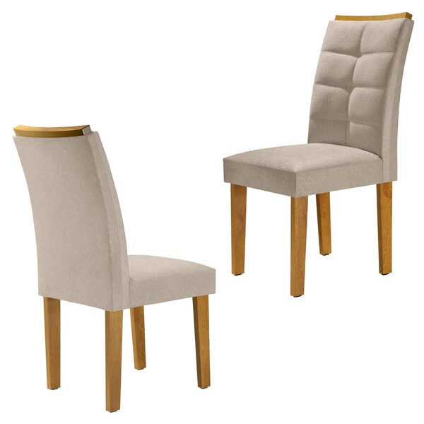 Kit 2 Cadeiras Estofadas Nápoles Espresso Móveis Ypê/off Whit