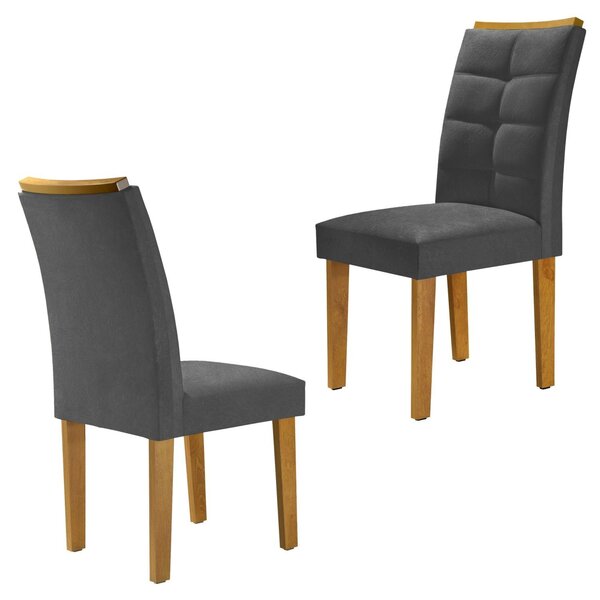 Kit 2 Cadeiras Estofadas Nápoles Espresso Móveis Ypê/off Whit