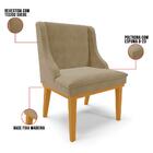 Kit 2 Cadeiras Estofadas Para Sala De Jantar Base Fixa De Mad