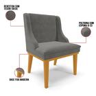 Kit 2 Cadeiras Estofadas Para Sala De Jantar Base Fixa De Mad