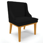 Kit 2 Cadeiras Estofadas Para Sala De Jantar Base Fixa De Mad