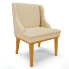 Kit 2 Cadeiras Estofadas Para Sala De Jantar Base Fixa De Mad