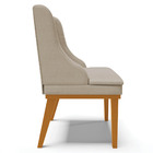 Kit 2 Cadeiras Estofadas Para Sala De Jantar Base Fixa De Mad