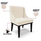 Kit 2 Cadeiras Estofadas Para Sala De Jantar Base Fixa De Mad