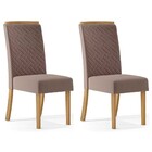 Kit 2 Cadeiras Estofadas Para Sala De Jantar Ester Nature/mar