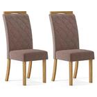 Kit 2 Cadeiras Estofadas Para Sala De Jantar Labelle Nature/m