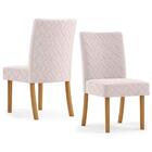 Kit 2 Cadeiras Estofadas Para Sala De Jantar Lena Nature/cinz