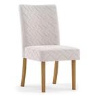 Kit 2 Cadeiras Estofadas Para Sala De Jantar Lena Nature/cinz