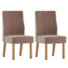 Kit 2 Cadeiras Estofadas Para Sala De Jantar Maeli Nature/mar