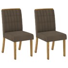 Kit 2 Cadeiras Estofadas Para Sala De Jantar Tauá Nature/bege