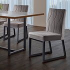 Kit 2 Cadeiras Estofadas Pés Metálicos Atena  Grafite/veludo