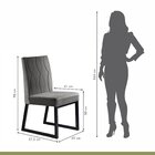 Kit 2 Cadeiras Estofadas Pés Metálicos Atena  Grafite/veludo