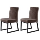 Kit 2 Cadeiras Estofadas Pés Metálicos Atena Mais Decor Grafi