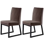 Kit 2 Cadeiras Estofadas Pés Metálicos Atena Mais Decor Preto