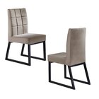 Kit 2 Cadeiras Estofadas Pés Metálicos Genova Yescasa Bege Ma