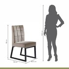 Kit 2 Cadeiras Estofadas Pés Metálicos Genova Yescasa Bege Ma