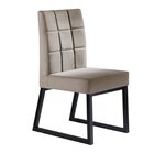 Kit 2 Cadeiras Estofadas Pés Metálicos Genova Yescasa Bege Ma