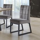 Kit 2 Cadeiras Estofadas Pés Metálicos Genova Yescasa Camurça