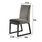 Kit 2 Cadeiras Estofadas Pés Metálicos Hera Mais Decor Grafit