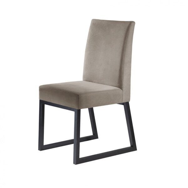 Kit 2 Cadeiras Estofadas Pés Metálicos Hera Mais Decor Grafit