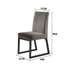 Kit 2 Cadeiras Estofadas Pés Metálicos Hera Mais Decor Preto/