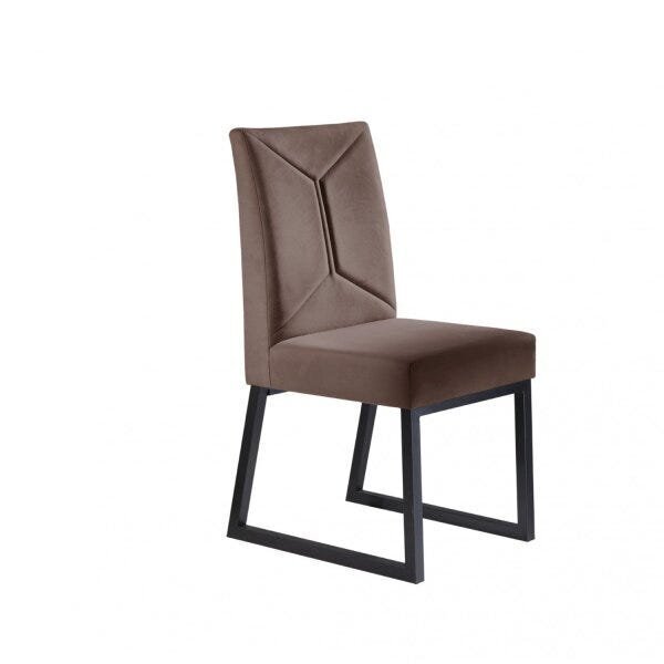 Kit 2 Cadeiras Estofadas Pés Metálicos Itália Mais Decor Graf