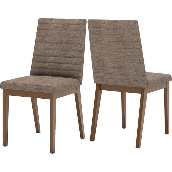 Kit 2 Cadeiras Estofadas Sala De Jantar Elena Suede Henn