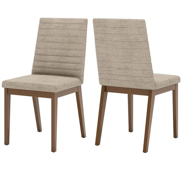 Kit 2 Cadeiras Estofadas Sala De Jantar Elena Suede Henn