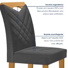 Kit 2 Cadeiras Estofadas Texas Espresso Móveis Cinamomo/ Cinza