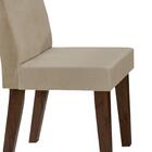 Kit 2 Cadeiras Estofadas Veludo Castanho Rústico Bege Cannes