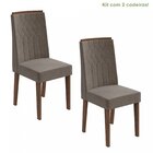 Kit 2 Cadeiras Exclusive Móveis Lopas Imbuia Naturale/suede A
