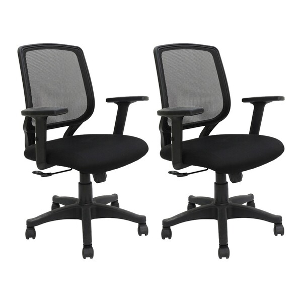 Kit 2 Cadeiras Executivas Escritório Ravello Pp Preta G56 - G