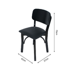 Kit 2 Cadeiras Fixas Pretas Anatômica Em Madeira Maciça Estof