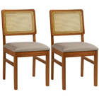 Kit 2 Cadeiras Florença Com Assento Estofado - Imbuia