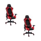 Kit 2 Cadeiras Gamer Giratória One Shot Preto/vermelho