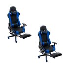 Kit 2 Cadeiras Gamer Giratória Regulavel Em Couro Mvp Preto/a