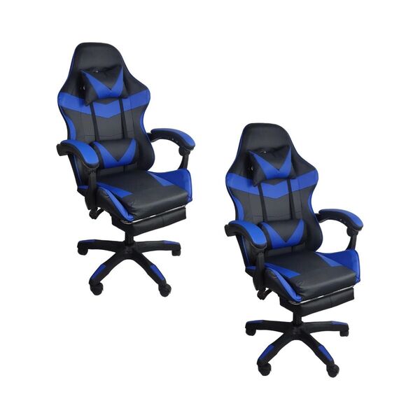 Kit 2 Cadeiras Gamer Stillus Ergonômica Com Apoio Para Os Pés