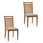 Kit 2 Cadeiras Geo Tela Estofada D23 Castanho E Cinza