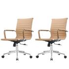 Kit 2 Cadeiras Giratória Baixa Office Manhattan Esteirinha Fr