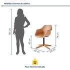 Kit 2 Cadeiras Giratória Com Base Em Aço E Pés Em Madeira Mac