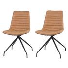 Kit 2 Cadeiras Giratória Tiana Rivatti Caramelo Base Em Aço