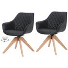 Kit 2 Cadeiras Giratórias Com Braço Cíntia Rivatti Em Poliure