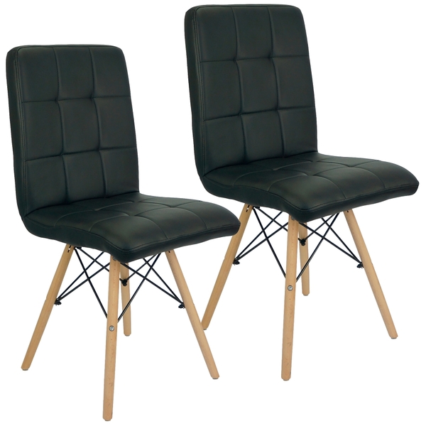 Kit 2 Cadeiras Gomos Eiffel Eames Fitz Dublin Estofada Base M